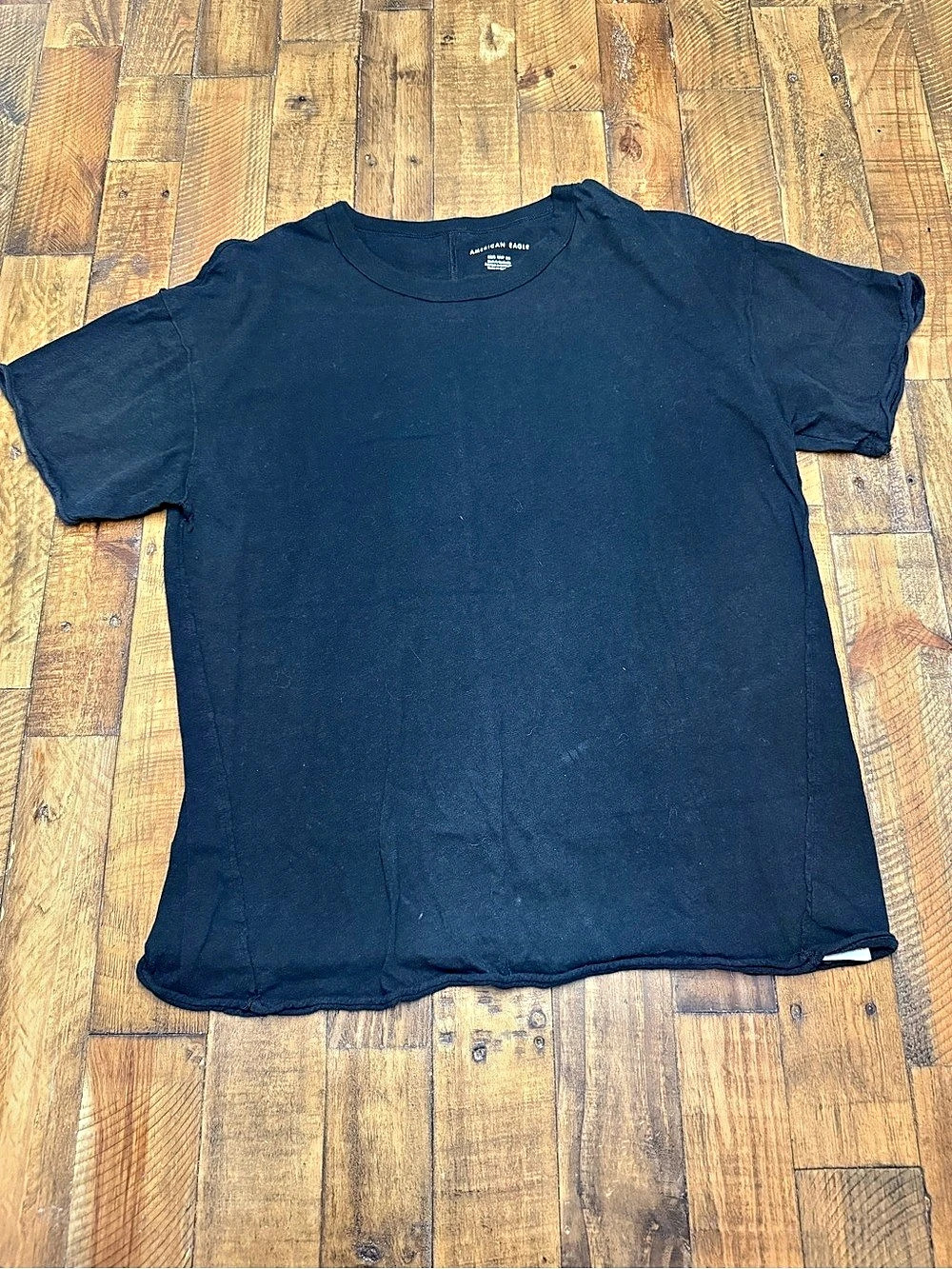 American Eagle Black Cotton Tee Size XS